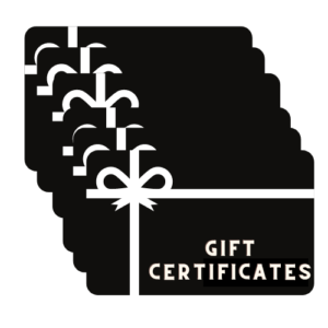 Black and white gift certificate graphic